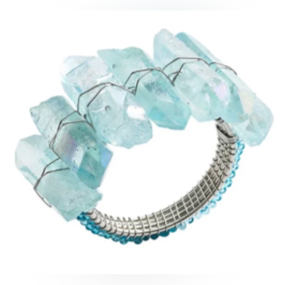 NEW SEAFOAM RADIANT NAPKIN RINGS SET OF 2